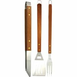 Brand new 🥰 Char-Broil Wood Handle BBQ Tool 3 Pc. Set 👍